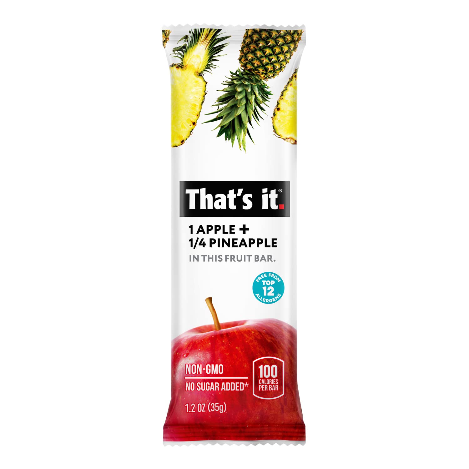 That's it. Apple + Pineapple 100% Natural Real Fruit Bar