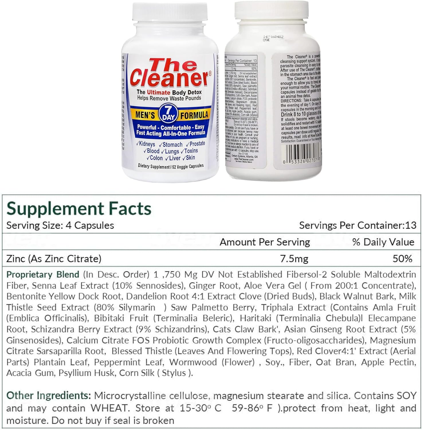 The Cleaner Detox- 7 Day Cleanse (Men's Formula)