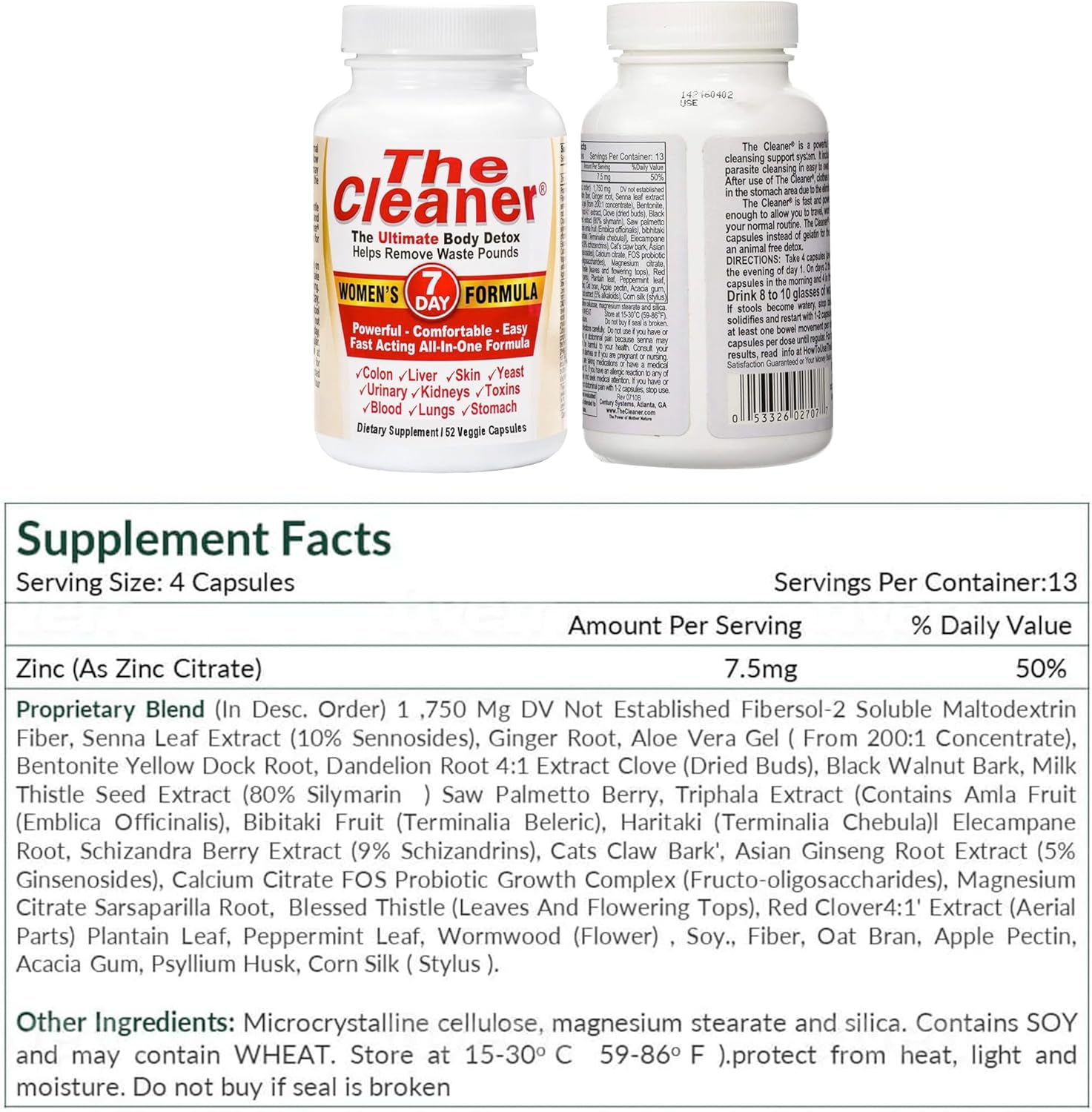 The Cleaner Detox- 7 Day Cleanse (Women's Formula)